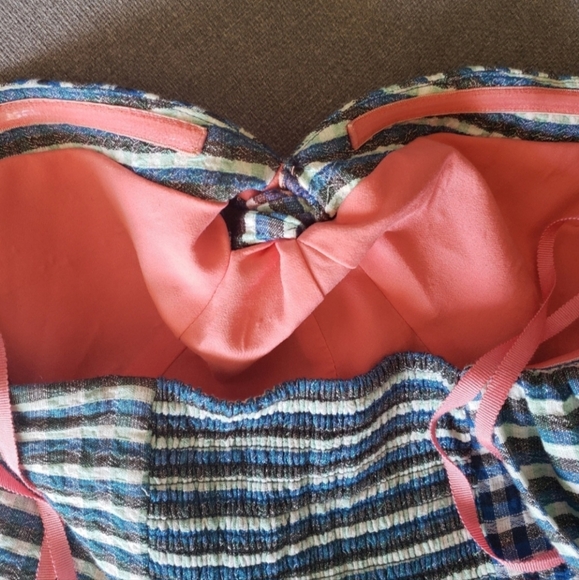 Anthro Maeve Waverly Gingham One Shoulder Dress - Picture 3 of 10